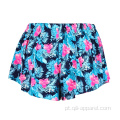 Shorts de praia femininos de náilon 4way trecho trecho